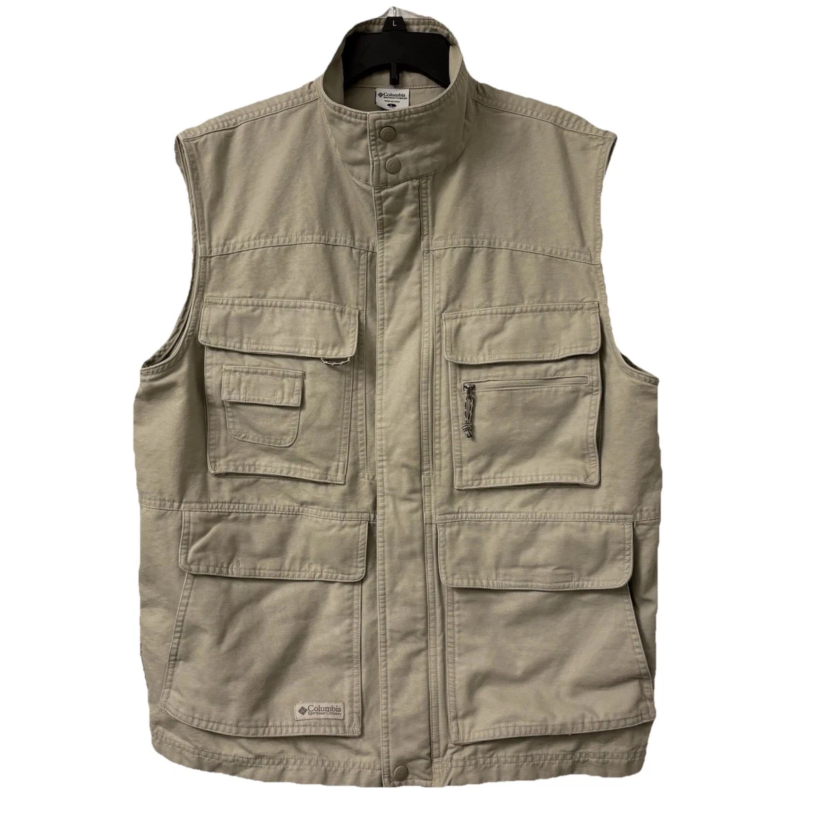 Gilet De Pêche Vintage Columbia – Homme Taille M – Beige – Multi-poches