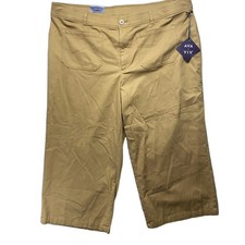 AVA VIV Cropped Pants Womens 26 Mustard Yellow Wide-Leg Comfort Waist New Tags