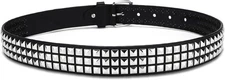Studded Punk Rock Rivet Belt for Men & Women, Pyramid Metal Design with... 