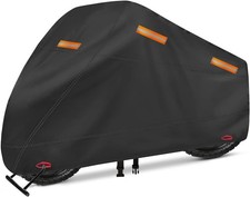 Motorcycle Cover, Heavy Duty 600D Oxford, Waterproof 97.5" x 41" x 50" Black