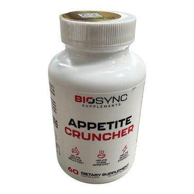BioSync Appetite Cruncher 60 Caps Curb Hunger Boost Energy & Burn Fat Exp. 11/27