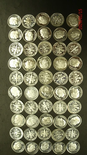 1999 to 2011-S Mixed Dates Roosevelt Proof Silver Dime Roll [50 Proof Dimes]