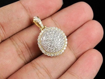 14K Yellow Gold Plated 2Ct Round Cut Real Moissanite Women's Beauty Pendant