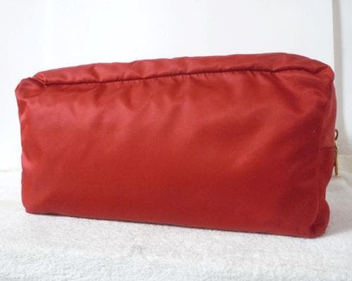 PRADA nylon red triangular logo plate cosmetic po… - image 2