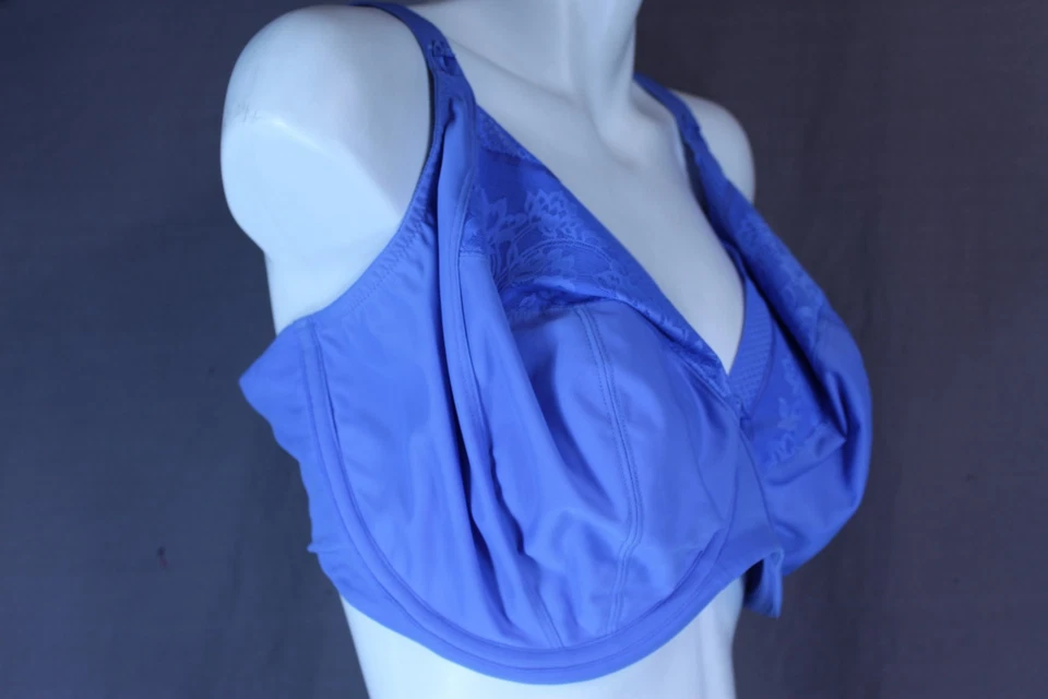 Used Elomi Nerina Underwired Unlined Blue Plunge Bra size USA 38L - Image 4 of 4