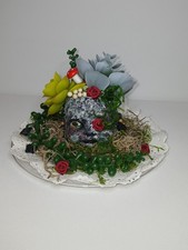 Flora Original Mixed Media Botanical Sculpture Doll Head Garden Art OOAK