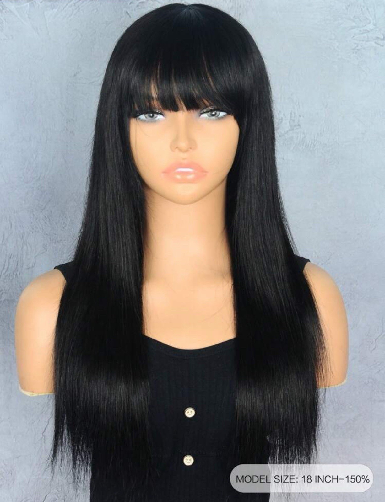 Perruque naturelle femme 45cm cheveux humains pour soirées et bureau