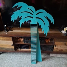 Vintage Vaporwave CD Media Rack Y2K Miami Vice Palm Tree Rare