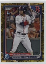 2024 Bowman Draft Chrome Yellow Lunar Crater Refractor 52/75 Braden Montgomery