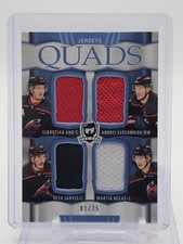 AHO SVECHNIKOV JARVIS NECAS 2024-25 UD THE CUP QUADS PATCH BLUE /25 Q6786