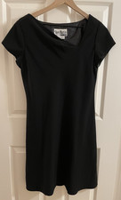 Sheri Martin New York Little Black Cocktail Party Dress Size 10P Cap Sleeve