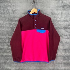 PATAGONIA Synchilla Women's XS Snap T Pullover Maroon Pink Blue