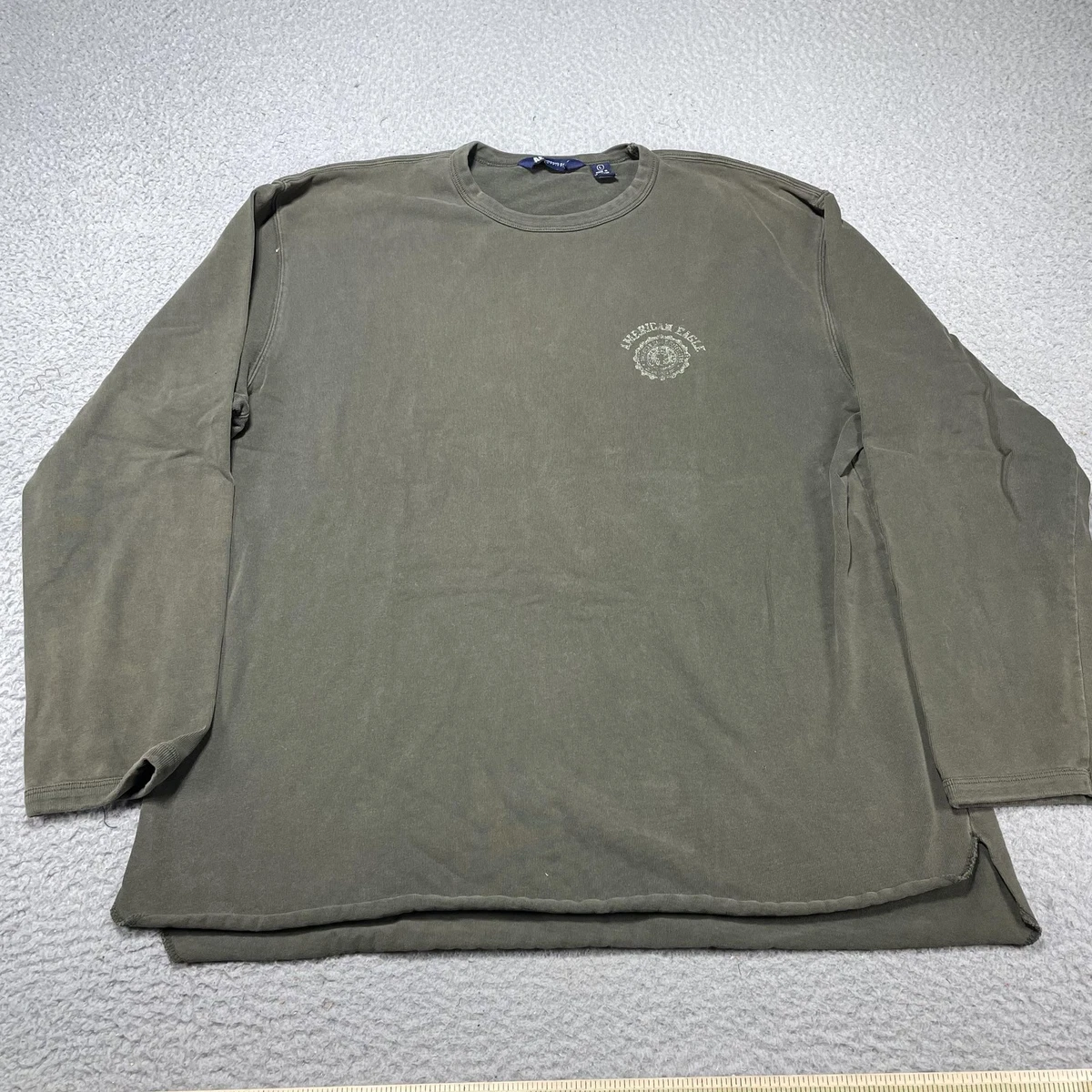 T-shirt American Eagle Homme Vert XL Côtelé Manches Courtes