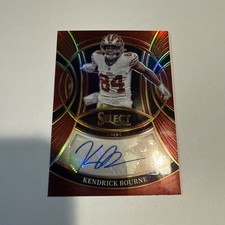 2025 panini prizm red signatures kendrick bourne /75