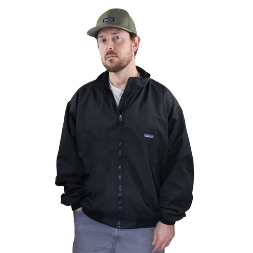 Vintage Patagonia Shelled Synchilla Fleece Bomber Jacket Mens Large Black Coat