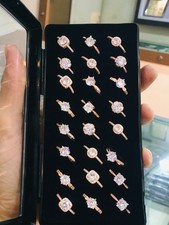 x 24 Solitaire Rings - 18k Rose Gold Plated Charm Fancy jewellery Gift Valentine