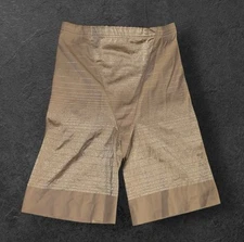 FLEXEES Beige Shiny Silky Satin High Waisted Shaper Pettipants Panties M