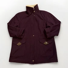 Mackintosh Vtg Wool Full Zip Sherpa Trim Burgundy Coat USA Made Women’s 16