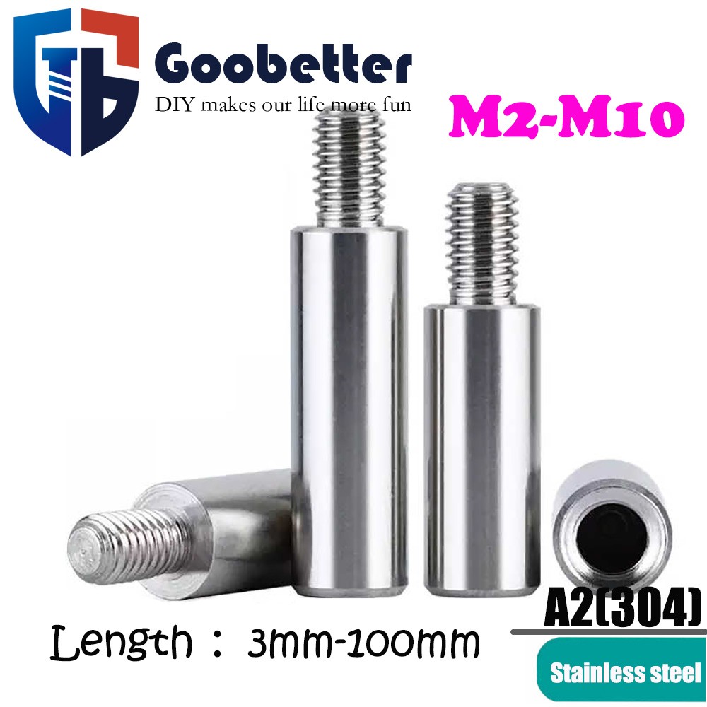 M2 M2.5 M3 M4 M5-M10 Stainless Male-Female Round Standoff Spacer Column PCB Stud