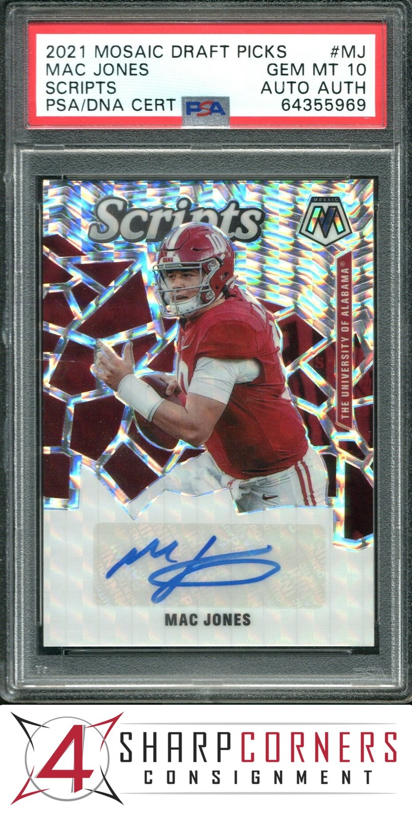 Mac Jones Panini Mosaic Draft Picks Scripts #SMMJ Base