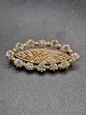 Antique Gold Front Mizpah Brooch 4cm Long