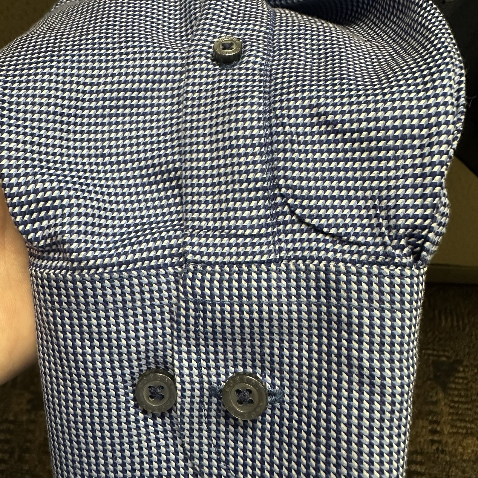 Robert Talbott Blue Geometric Button DownLong Sle… - image 2