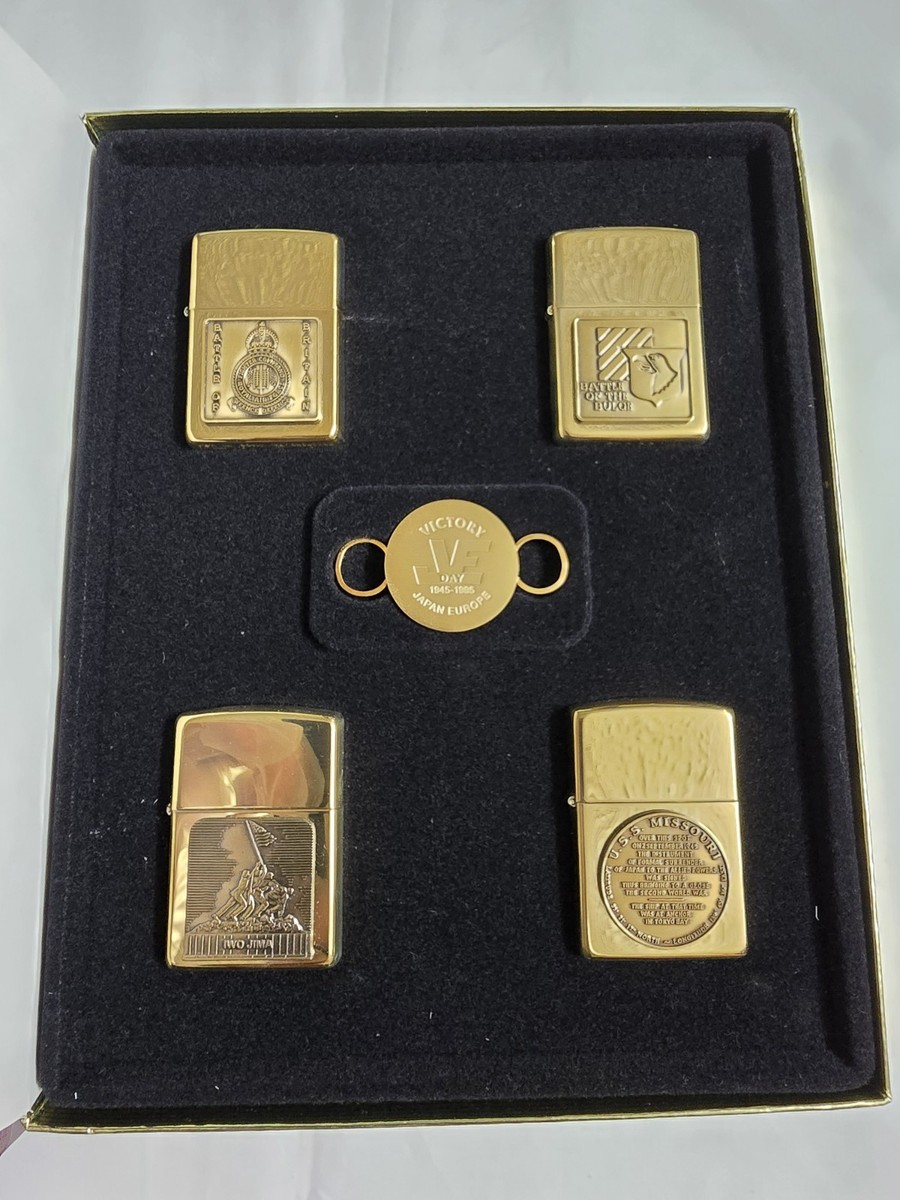 World War Ⅱ ZIPPO★4個フルセット★未使用 Zippo 1995 Set Of 4 World War II Vol. I Solid Brass Lighter. NEW
