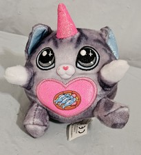 Gray Pink Plush UNICORN Character 4"