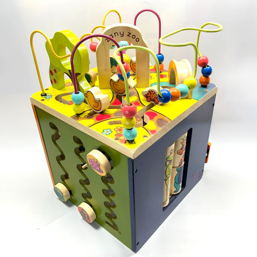 B. Toys Zany Zoo Wooden Activity Cube Developmental Toy Babies Toddlers 1+ Year