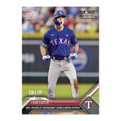 EVAN CARTER XRC 2023 TOPPS NOW #1073 TEXAS RANGERS  (WORLD SERIES GAME 5)