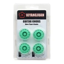 4Pcs Green Guitar Knobs Bass Knobs Push-in Volume Amplifier Audio Control Knobs
