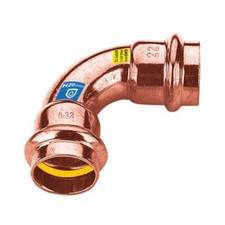 Frabo Gas - Wasser Kombifitting Pressfitting V Kontur Bogen 90° IG/IG 28mm