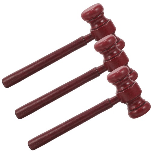3 Pcs économies Judge Hammer Wooden Gavel Set Richter Spielzeug Baby Requisiten