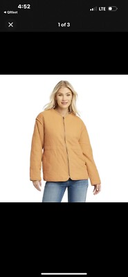 NWT WOMEN'S UNIVERSAL THREAD QUILTED ORANGE CORDUROY JACKET COAT $50 Medium