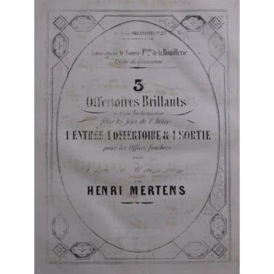 MERTENS Henri Six Pièces pour Orgue ou Harmonium ca1860 - Photo 1/4