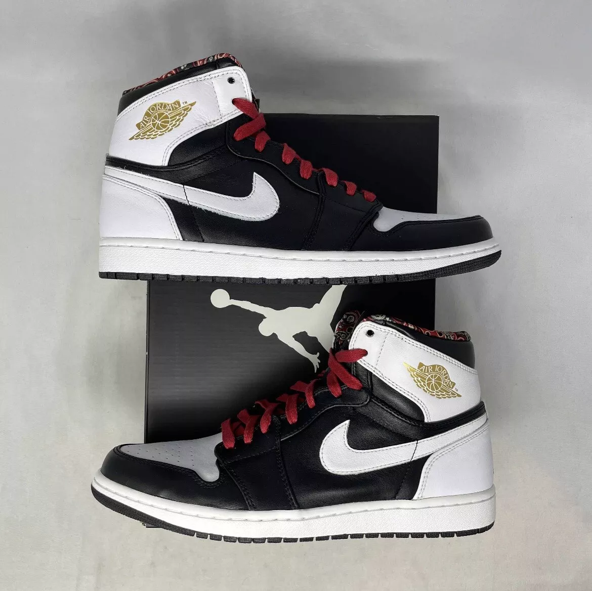 Air Jordan 1 Retro High RTTG Las Vegas 539542 035 Blk/Mtllc Gold-Wht Size  10.5