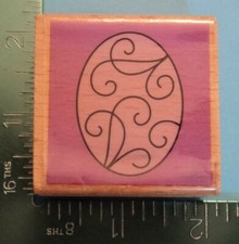 EASTER EGG with SWIRLS Rubber Stamp by Studio G