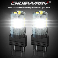 Pair 3157 3156 LED Reverse Backup Light Bulbs 6000K White Super Bright 2400LM