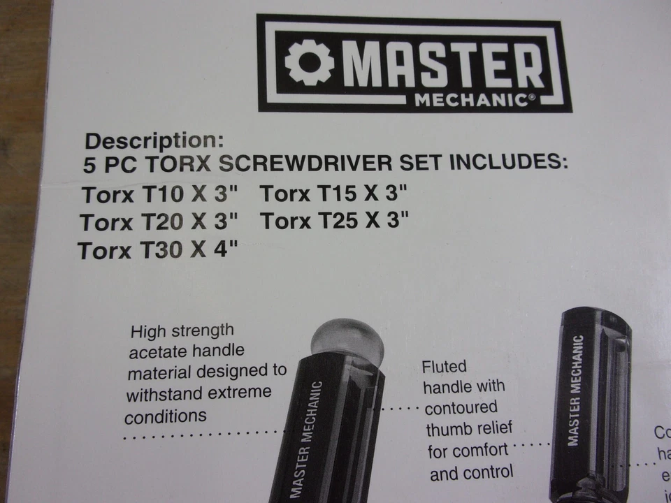 NEW MASTER MECHANIC 5pc. TORX SCREWDRIVER SET  # 167488 - Image 3 of 3