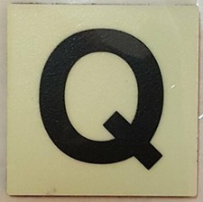 PHOTOLUMINESCENT DOOR IDENTIFICATION LETTER Q SIGN HEAVY ....-REF24-1027