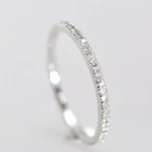 Half Eternity Love Gift 935 Argentium Silver 0.23CT White CZ Wedding Band Ring