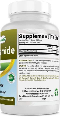 Best Naturals Niacinamide (Vitamin B3) Pure Powder 8 OZ