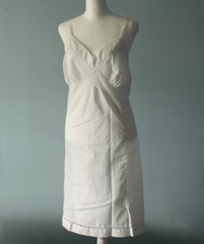 Vintage 80s Size 42 Nightie Figurefit Made in USA 100 Cotton White V Neck