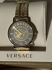 Ladies Versace V-Essential VEK400621 Jewelry Designer Gold Medusa Black Watch