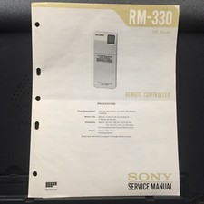 Original Sony Service Manual for RM Model Remote Controls Select One