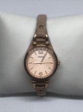 Rose Gold Tone With Leather Band ES3262 