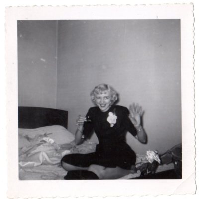 snap shot sexy young lady on bed with drink"maybe one more drink I will say  yes | eBay