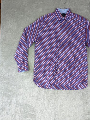 Tommy Hilfiger Vintage Shirt Long Sleeve Multi Color Striped Men's Size Medium - Picture 2 of 12