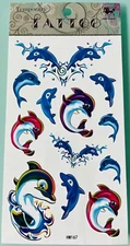 King Horse Lovely Multi-Color Dolphins Temporary Tattoo #HM167