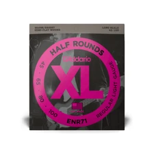 D'Addario ENR71 Half Round Long Scale, Pure Nickel Semi-Flat Wound Bass Strings